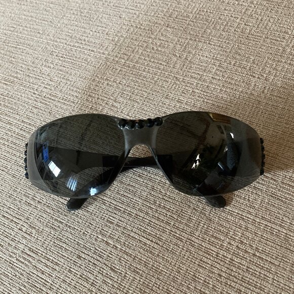 Dark Gray Sunglasses Black Swarovski Crystal Accents - Unique - Men or Women - Picture 3 of 14